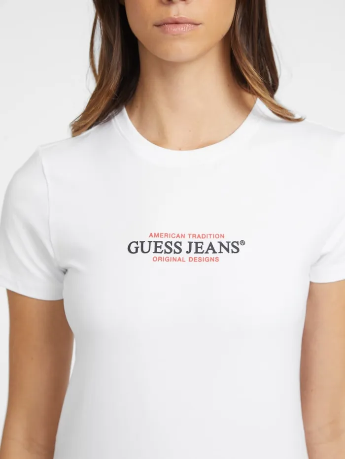 GUESS Tops Slim American Tradition Tee White 8211 Women