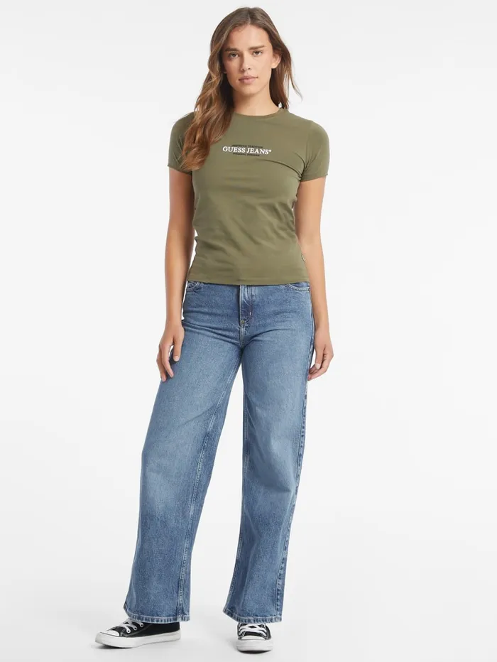 GUESS Tops Slim American Tradition Tee White 8211 Women