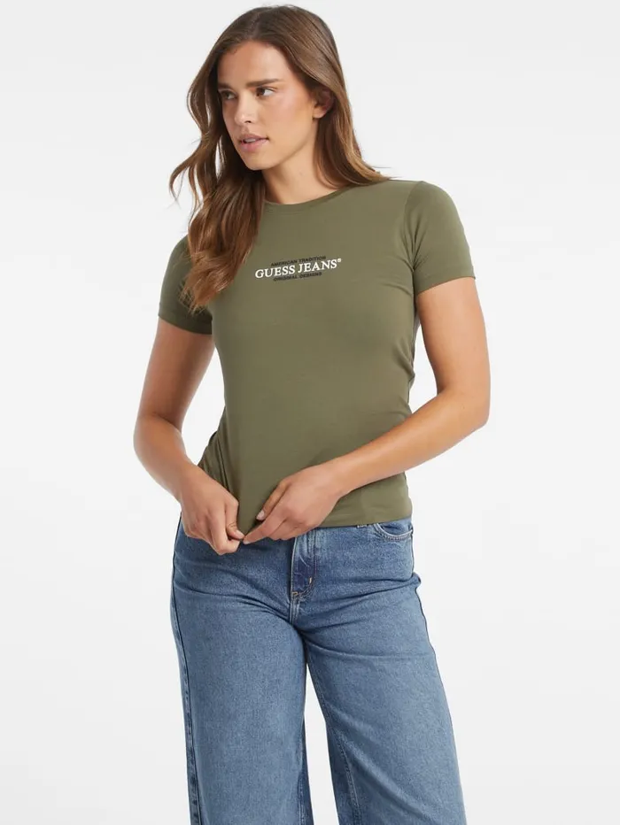GUESS Tops Slim American Tradition Tee White 8211 Women