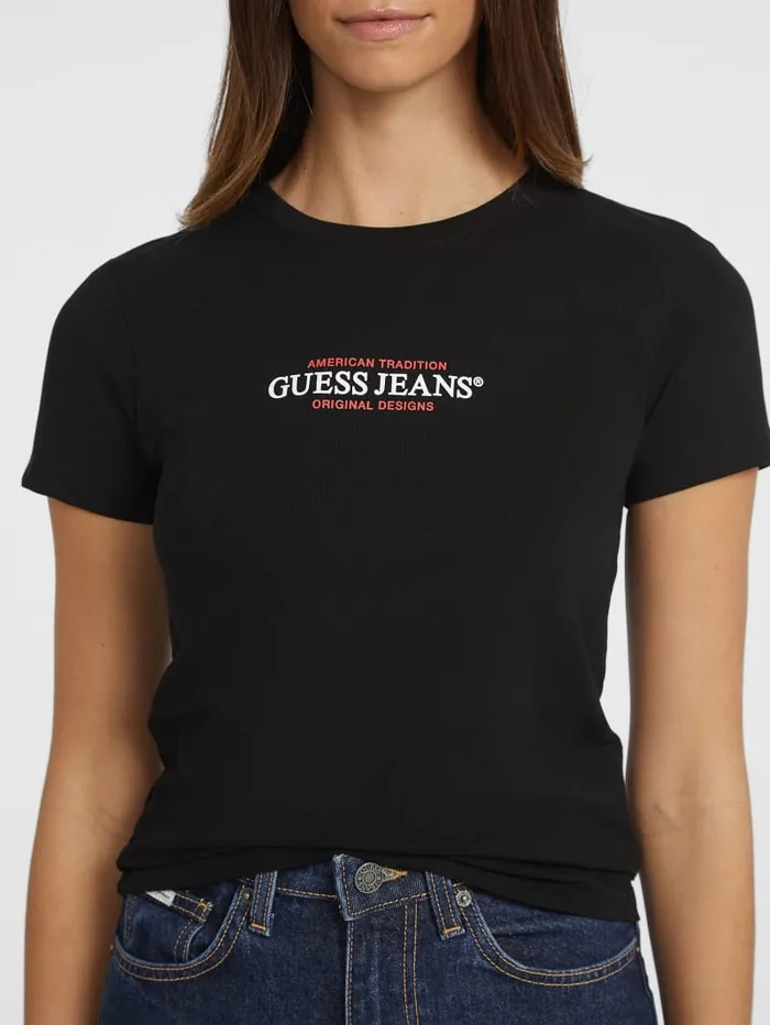 GUESS Tops Slim American Tradition Tee White 8211 Women
