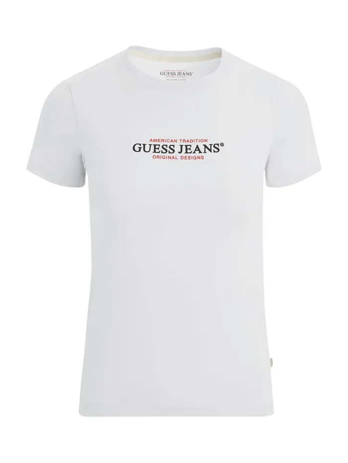 GUESS Tops Slim American Tradition Tee White 8211 Women
