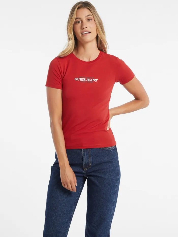 GUESS Tops Slim American Tradition Tee White 8211 Women