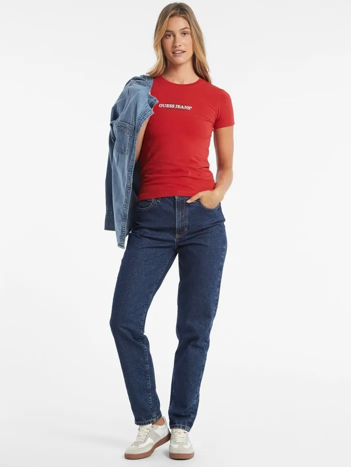 GUESS Tops Slim American Tradition Tee White 8211 Women