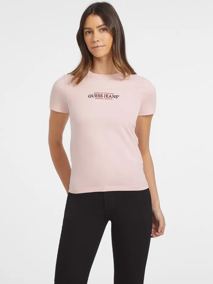 GUESS Tops Slim American Tradition Tee White 8211 Women