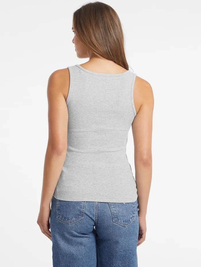 GUESS Tops Slim Embroidered Logo Tank Black 8211 Women