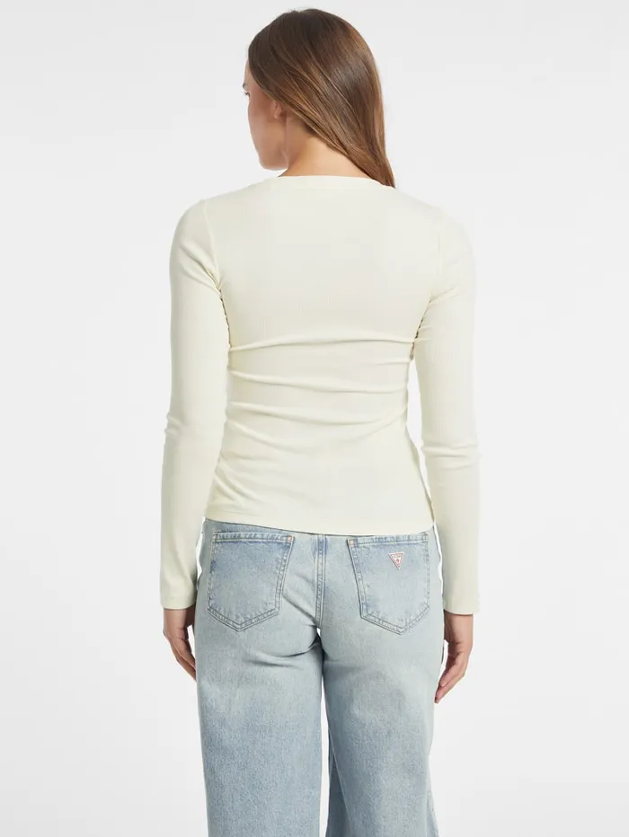 GUESS Tops Slim Embroidered Logo Tee Blue 8211 Women