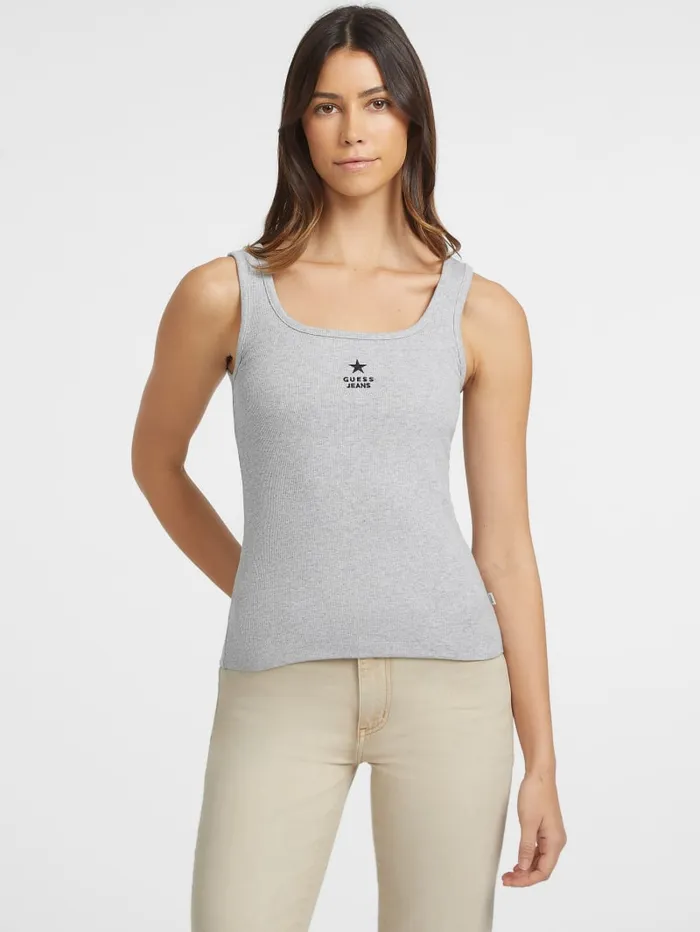 GUESS Tops Slim Embroidered Star Tank Gray 8211 Women