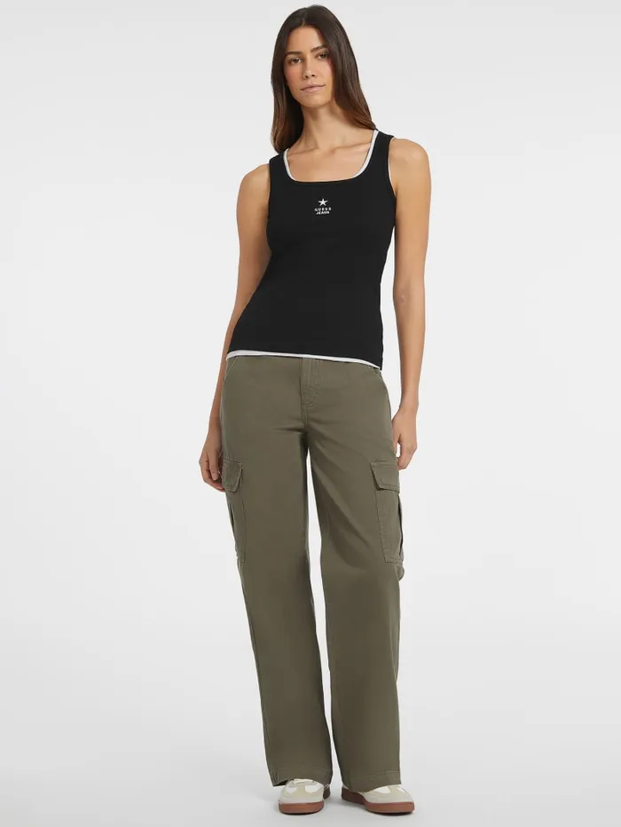 GUESS Tops Slim Embroidered Star Tank Gray 8211 Women