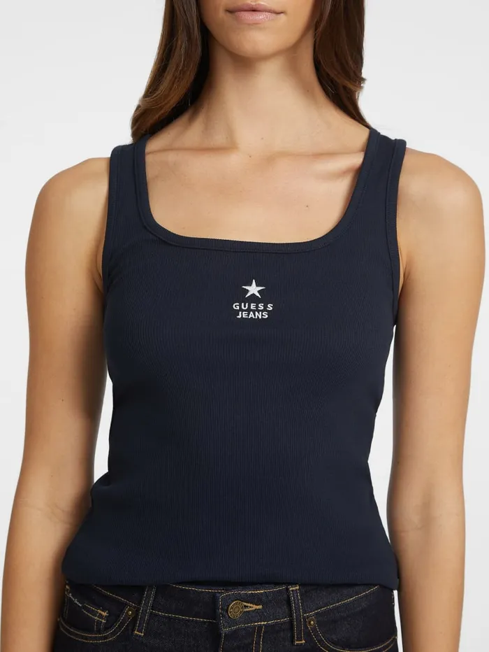 GUESS Tops Slim Embroidered Star Tank Gray 8211 Women