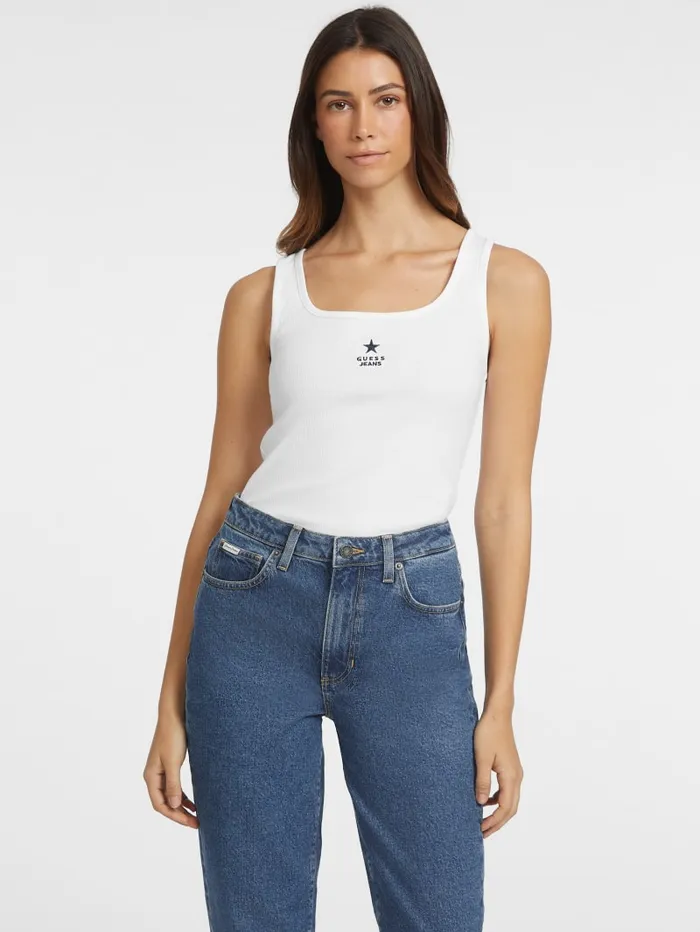GUESS Tops Slim Embroidered Star Tank Gray 8211 Women