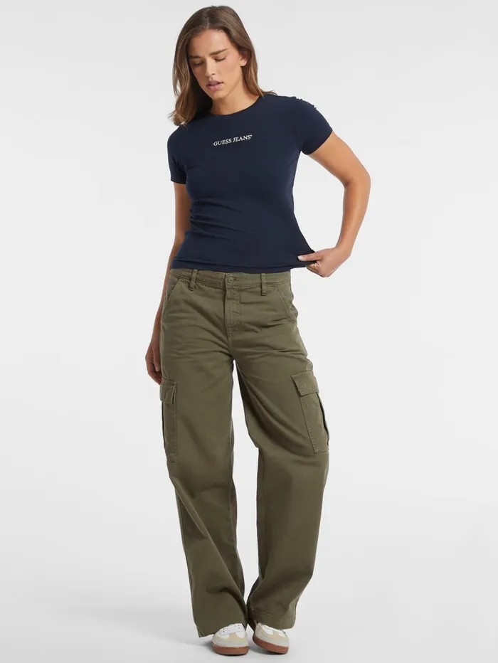 GUESS Tops Slim Logo Tee Blue 8211 Women