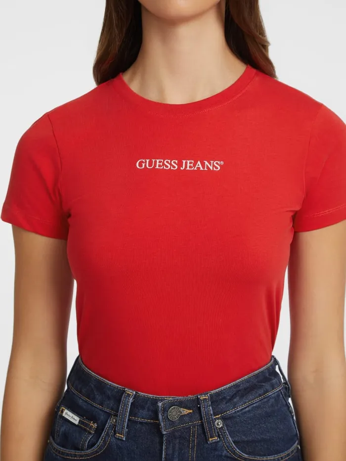 GUESS Tops Slim Logo Tee Blue 8211 Women