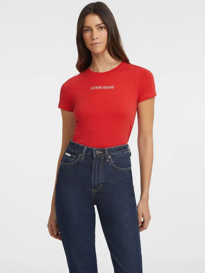 GUESS Tops Slim Logo Tee Blue 8211 Women