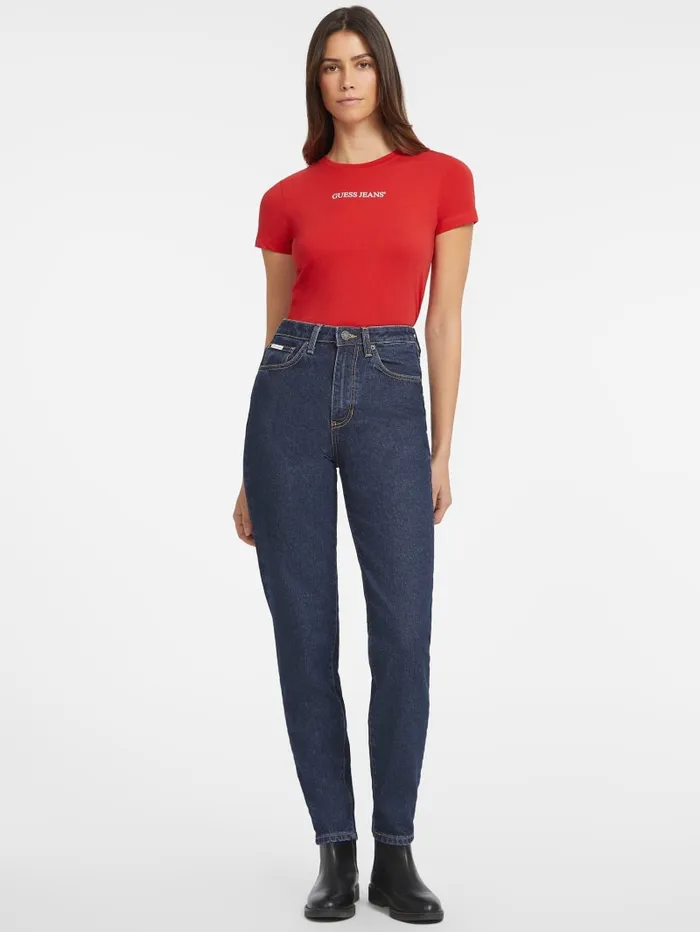 GUESS Tops Slim Logo Tee Blue 8211 Women