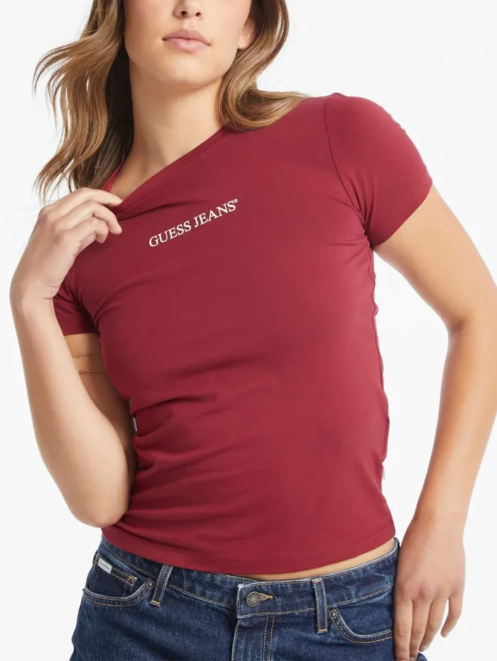 GUESS Tops Slim Logo Tee Red 8211 Women