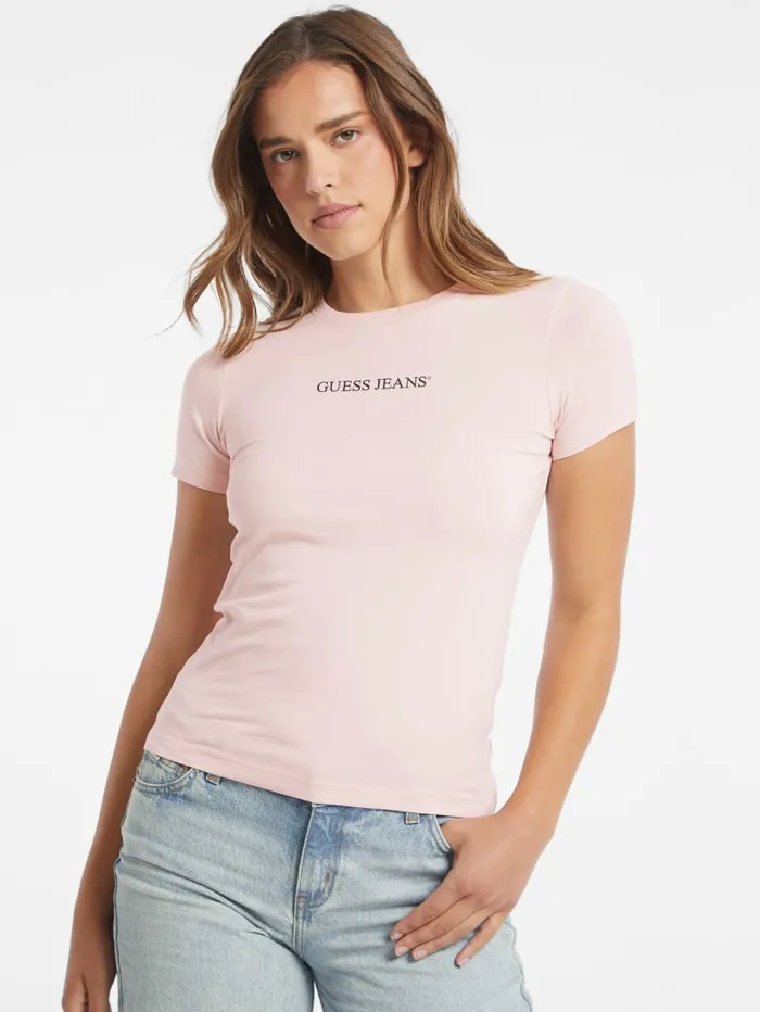 GUESS Tops Slim Logo Tee Red 8211 Women