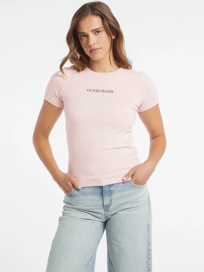 GUESS Tops Slim Logo Tee Red 8211 Women