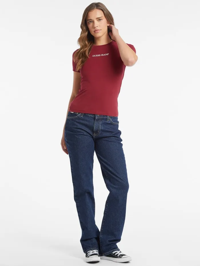 GUESS Tops Slim Logo Tee Red 8211 Women