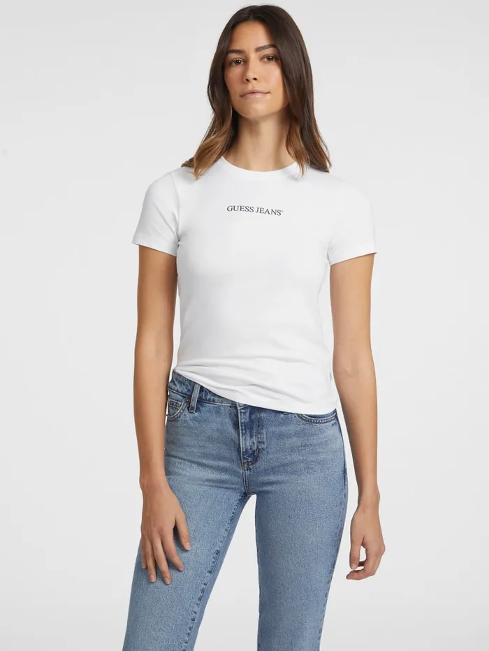 GUESS Tops Slim Logo Tee Red 8211 Women