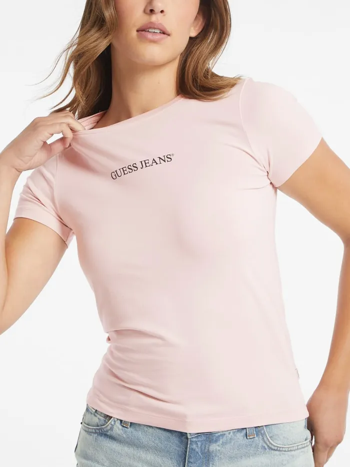 GUESS Tops Slim Logo Tee Red 8211 Women
