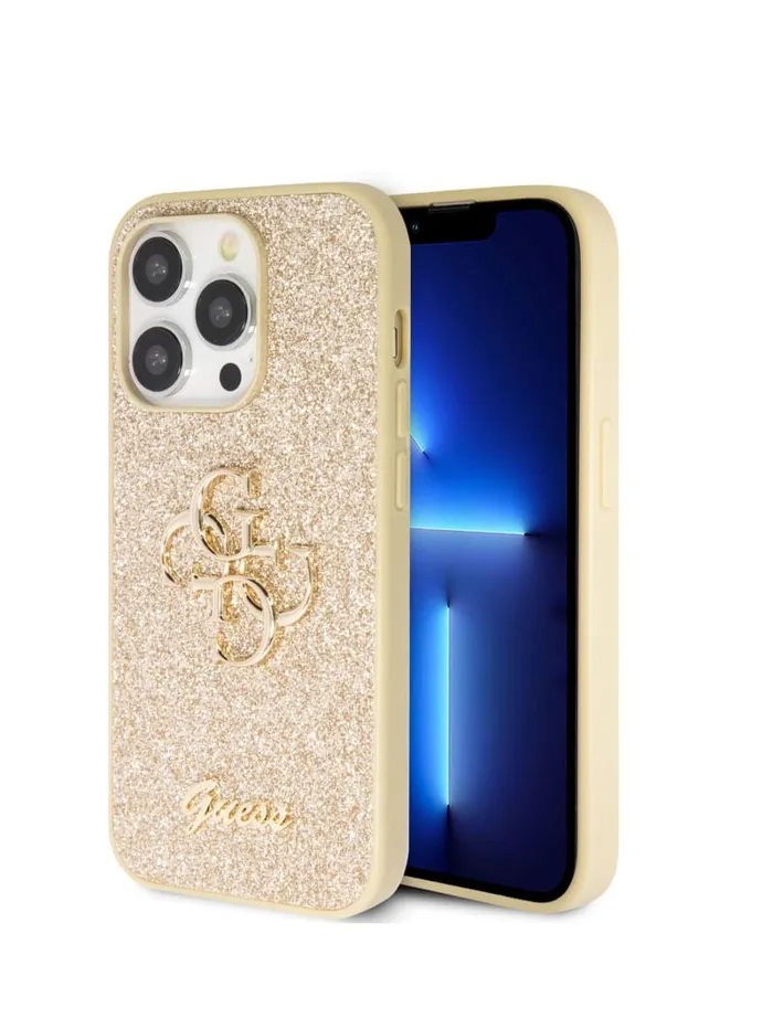 GUESS Travel and Tech Glitter IPhone 14 Pro Case Gold 8211 Women