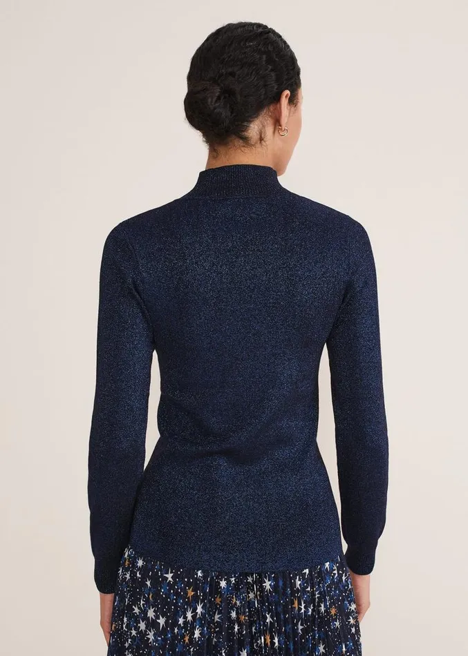 Gwyneth Lurex Knitted Jumper Midnightblue Women Phase Eight Knitwear