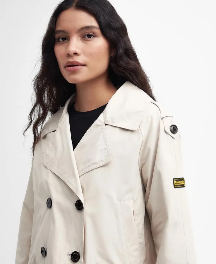 Hadfield Cropped Trench Coat Blanc Women Barbour Trench Coats