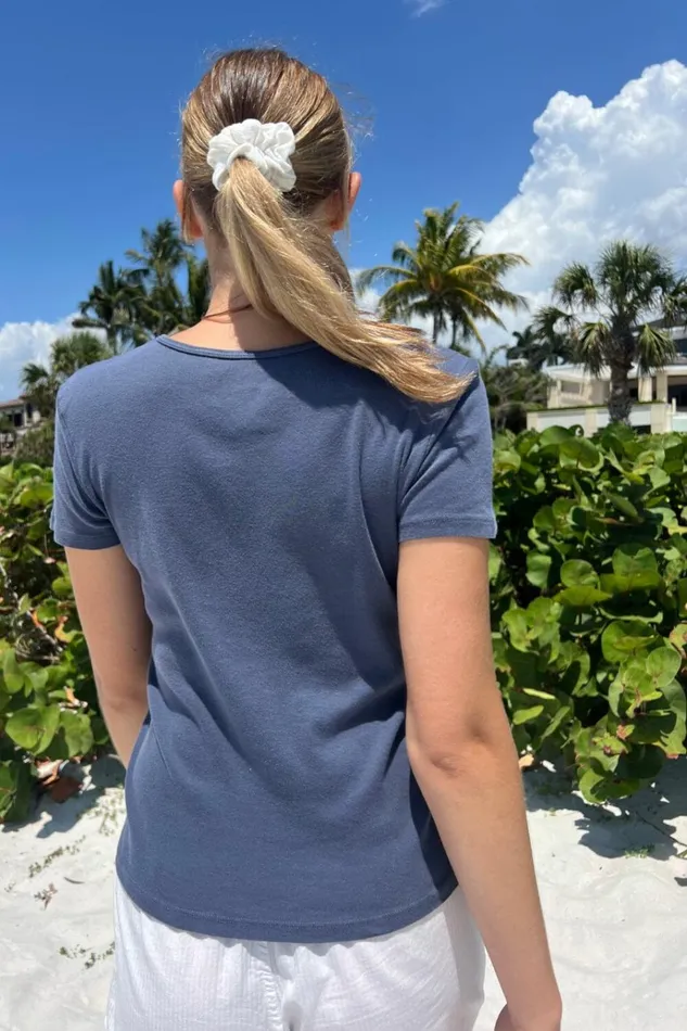 Hailie 44 Top Faded Blue Women Brandy Melville Tops