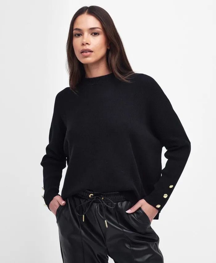 Hamilton Crew Neck Jumper Blanc Women Barbour Jumpers