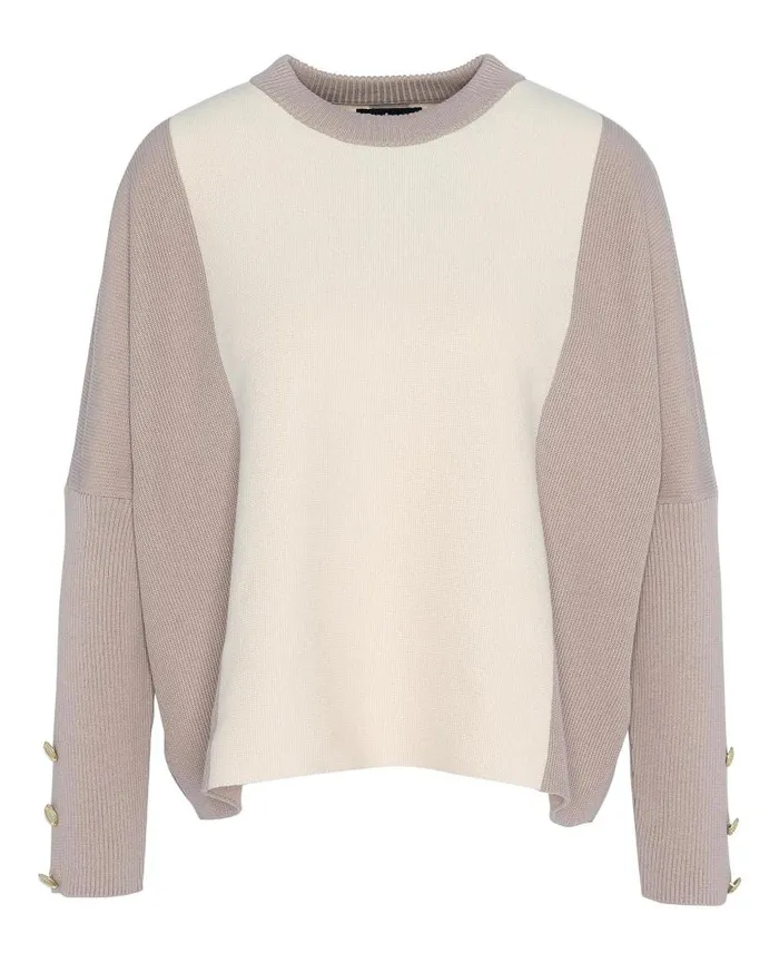 Hamilton Crew Neck Jumper Blanc Women Barbour Jumpers