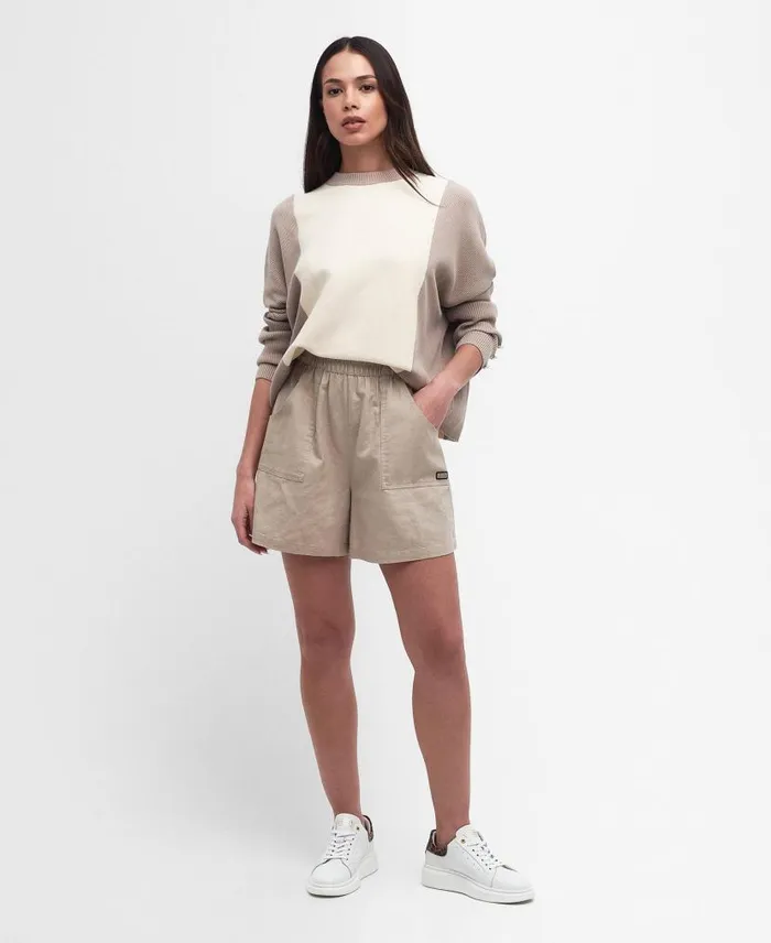 Hamilton Crew Neck Jumper Blanc Women Barbour Jumpers