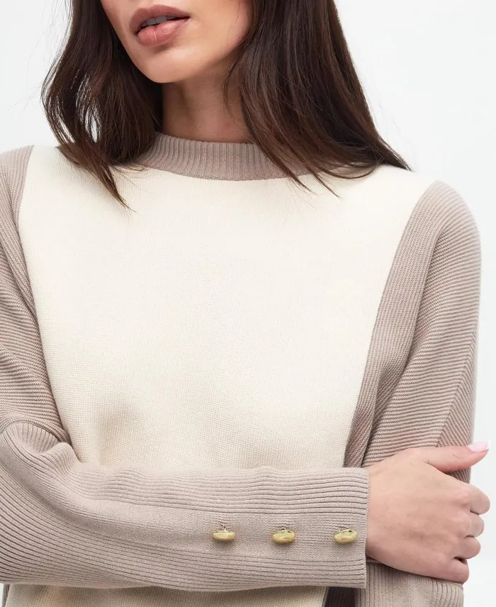 Hamilton Crew Neck Jumper Blanc Women Barbour Jumpers