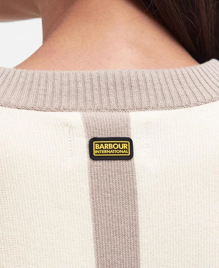 Hamilton Crew Neck Jumper Blanc Women Barbour Jumpers