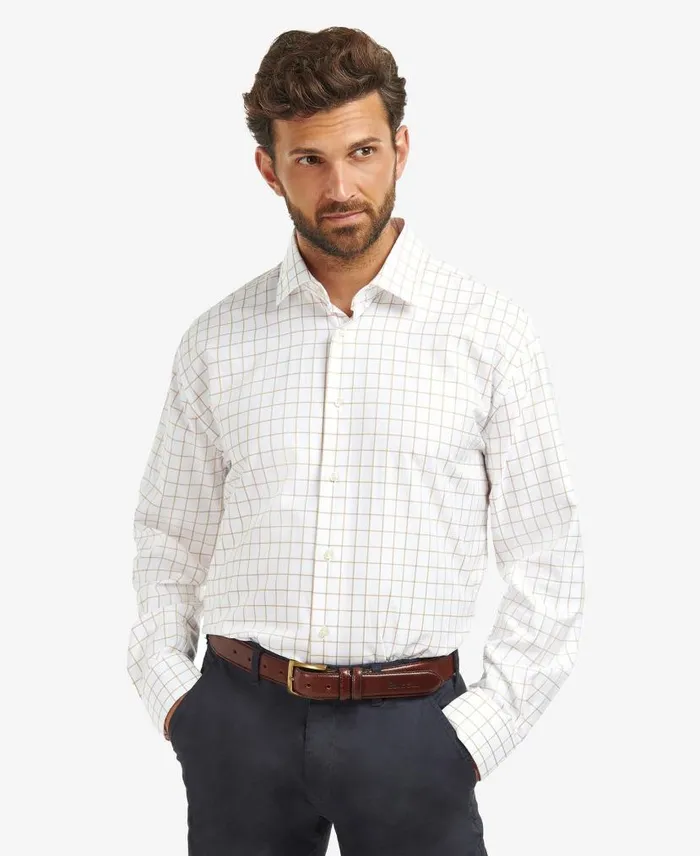 Hanstead Country Active Shirt Mid Olive Men Barbour Shirts