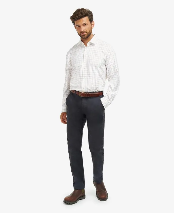 Hanstead Country Active Shirt Mid Olive Men Barbour Shirts