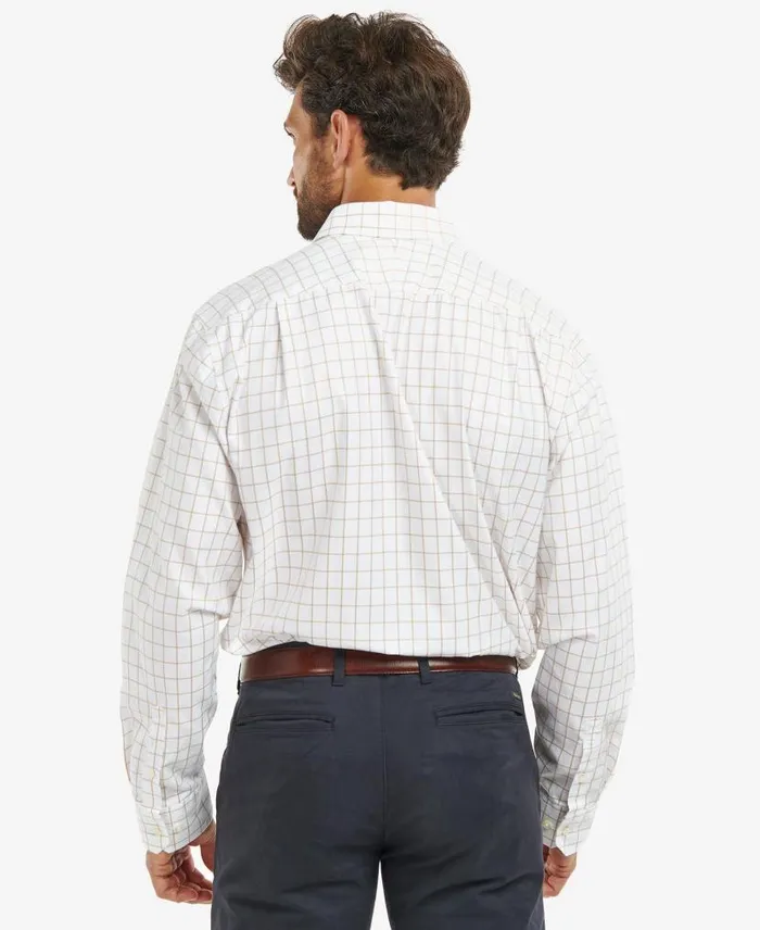 Hanstead Country Active Shirt Mid Olive Men Barbour Shirts