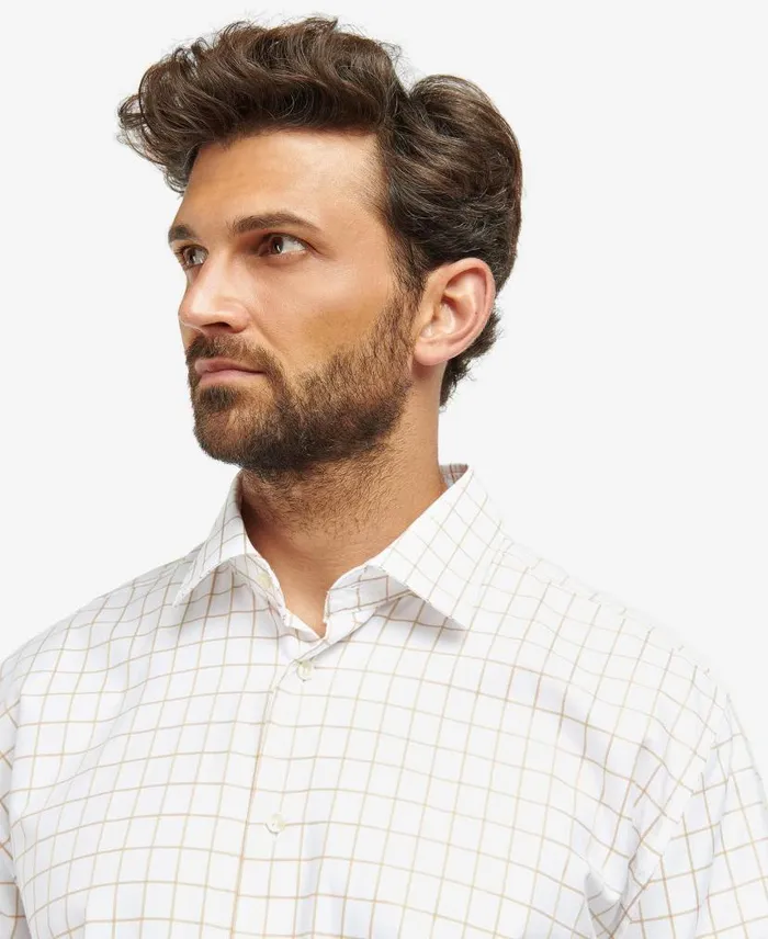 Hanstead Country Active Shirt Mid Olive Men Barbour Shirts