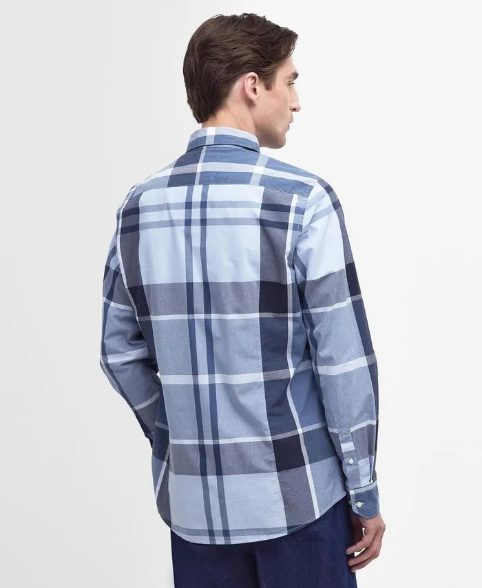 Harris Tailored LongSleeved Shirt Berwick Blue Tartan Men Barbour Shirts