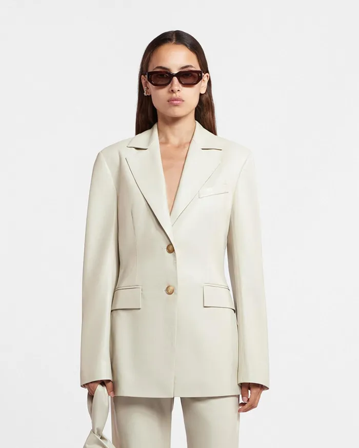 Hathi Okobor AltLeather Blazer Creme Women Nanushka Jackets and Blazers