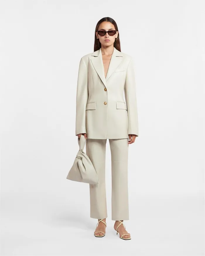 Hathi Okobor AltLeather Blazer Creme Women Nanushka Jackets and Blazers