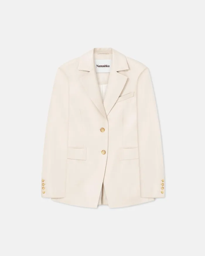 Hathi Okobor AltLeather Blazer Creme Women Nanushka Jackets and Blazers