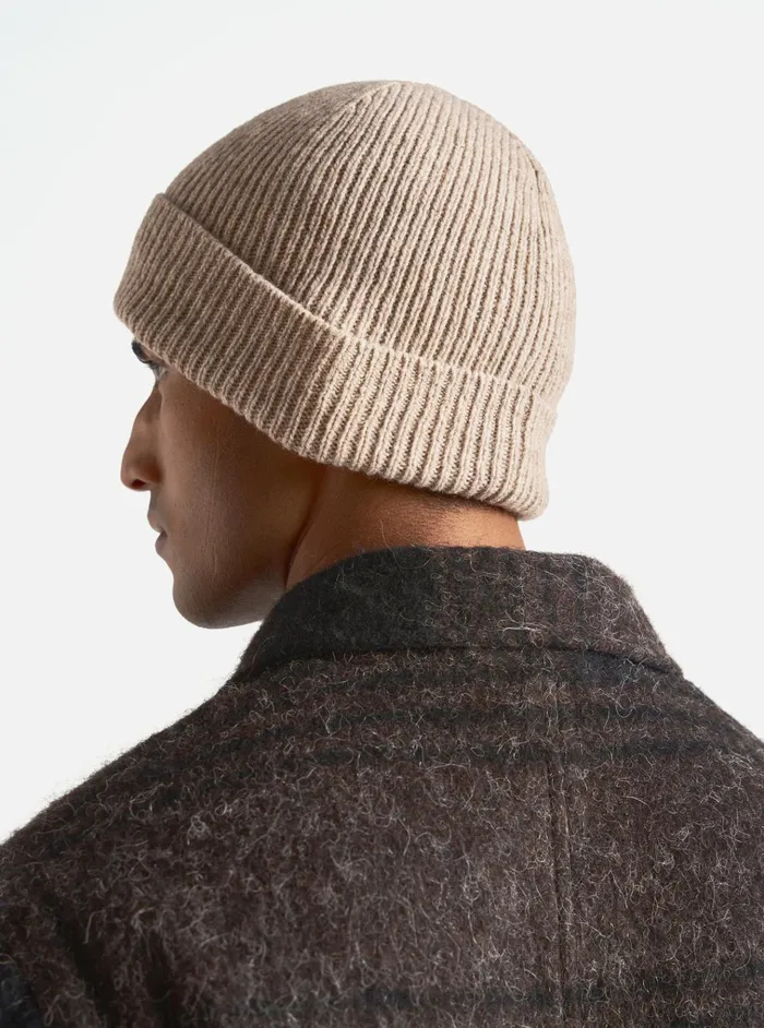 Hats Men Universal Works Universal Works Watch Cap In Fawn Eco Wool