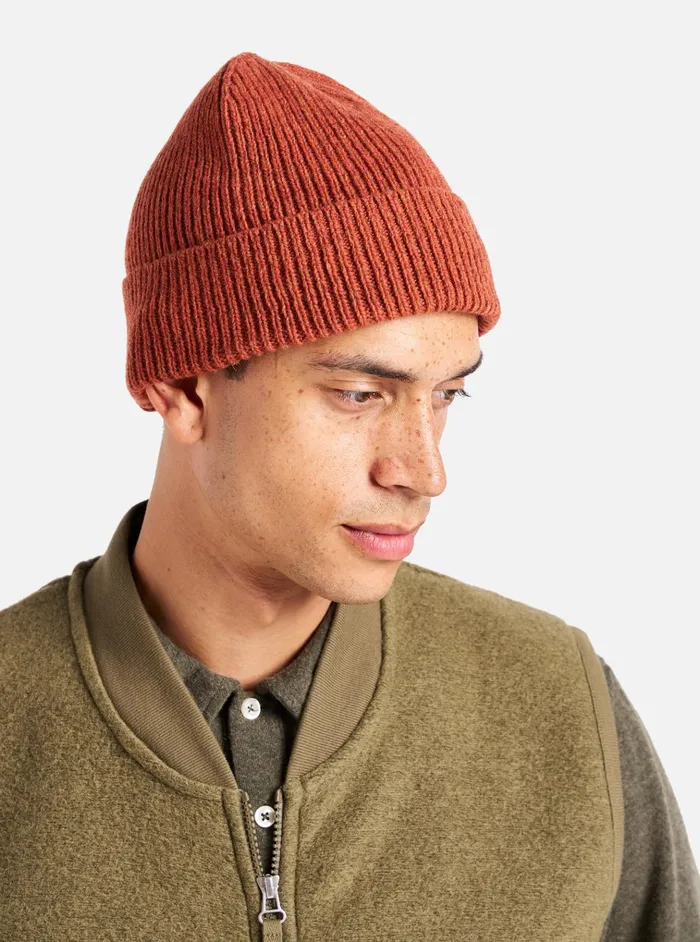 Hats Men Universal Works Universal Works Watch Cap In Orange Eco Wool