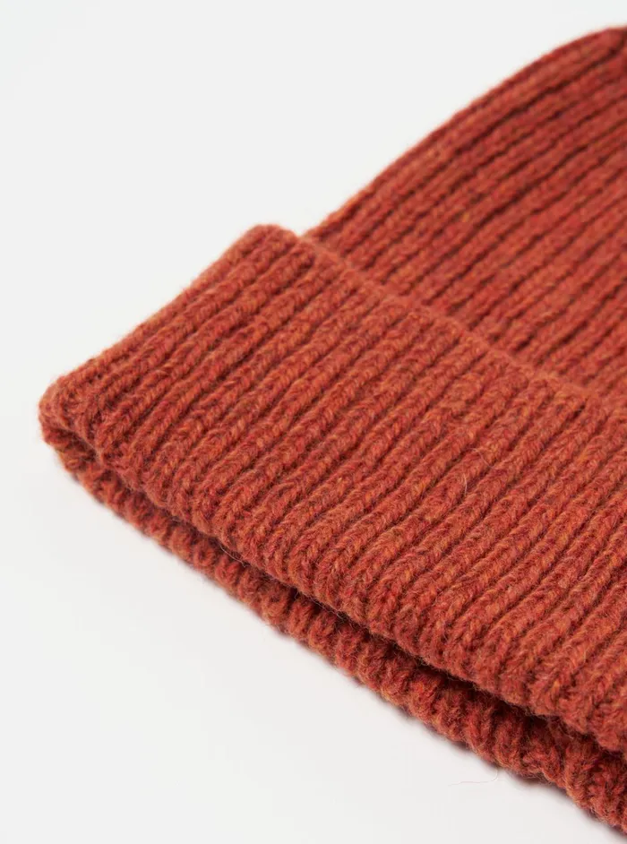 Hats Men Universal Works Universal Works Watch Cap In Orange Eco Wool