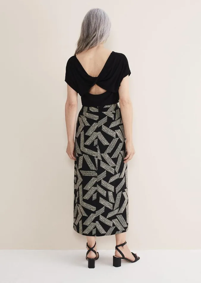 Hatty Diagonal Dot Wrap Skirt Blackivory Women Phase Eight Skirts