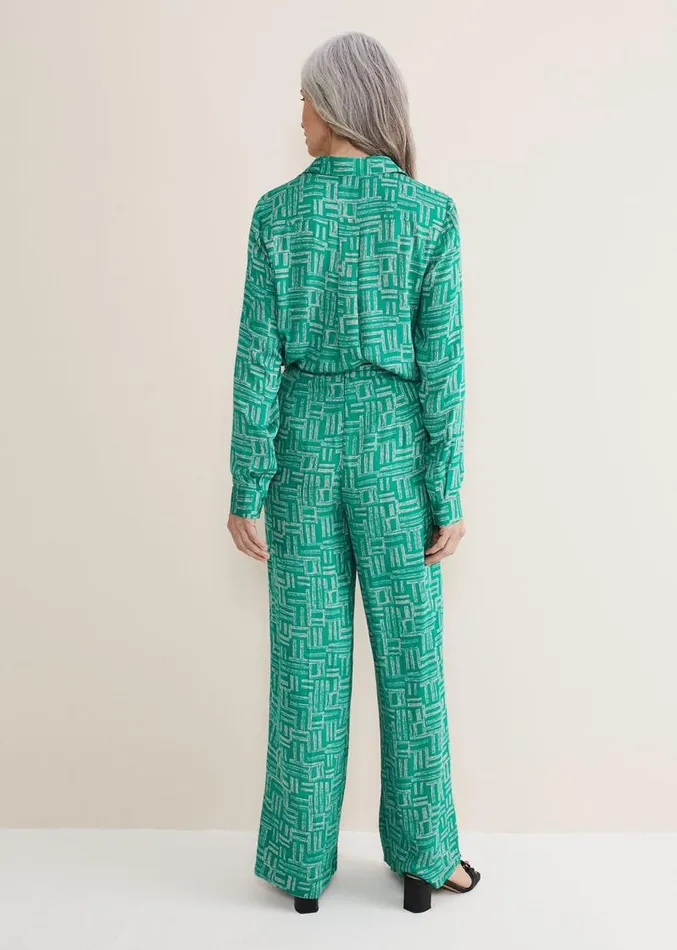 Hatty Wide Leg Trousers Greenstone Women Phase Eight Trousers