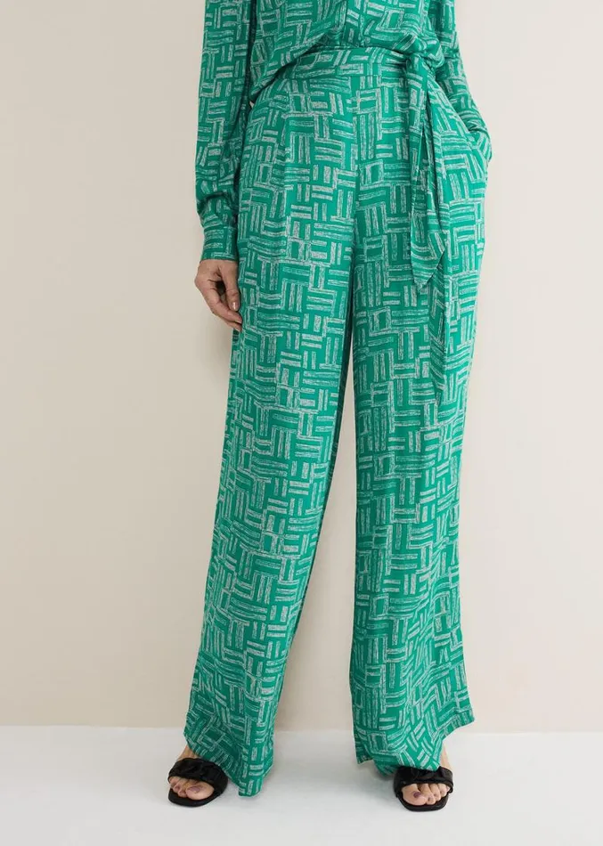 Hatty Wide Leg Trousers Greenstone Women Phase Eight Trousers
