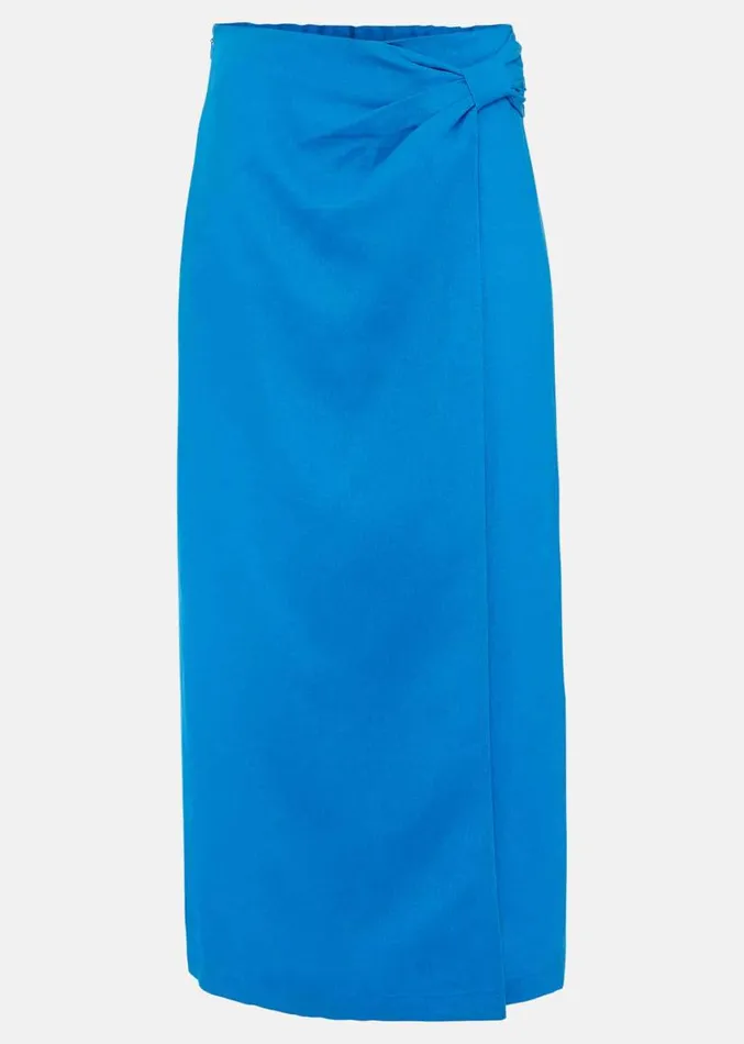 Hayden Linen Wrap Skirt Blue Women Phase Eight Skirts