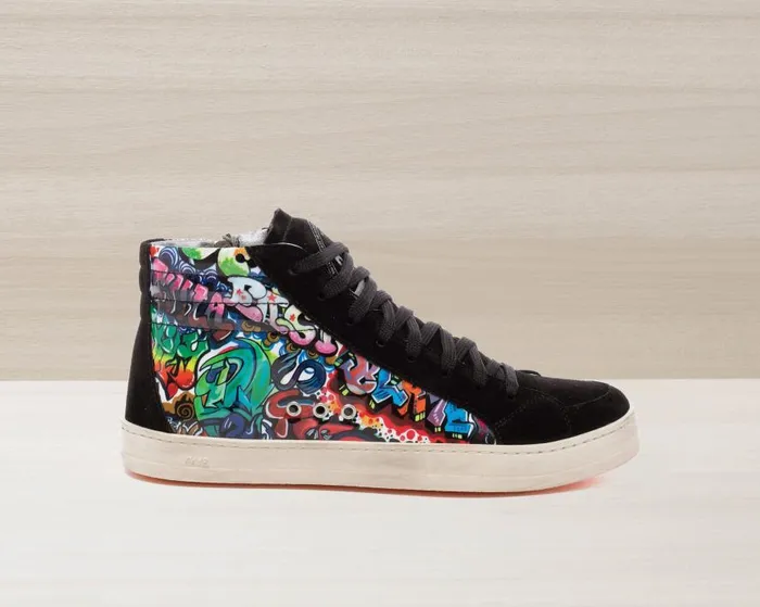High Tops Women P448 Skate GraffitiBlack