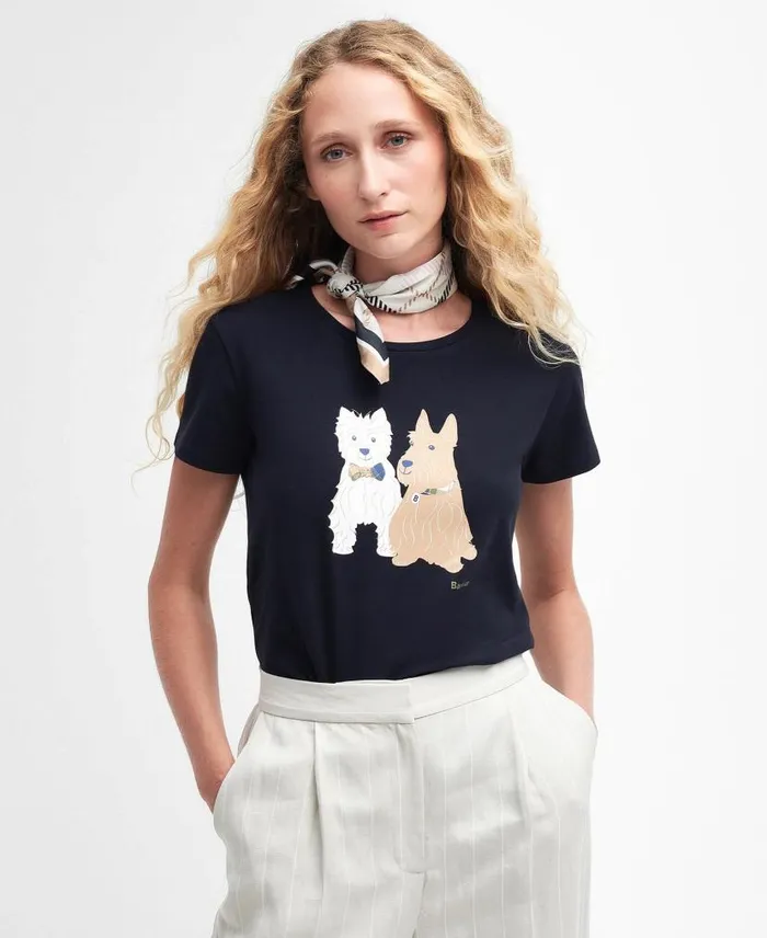 Highlands TShirt Classic White Women Barbour TShirts